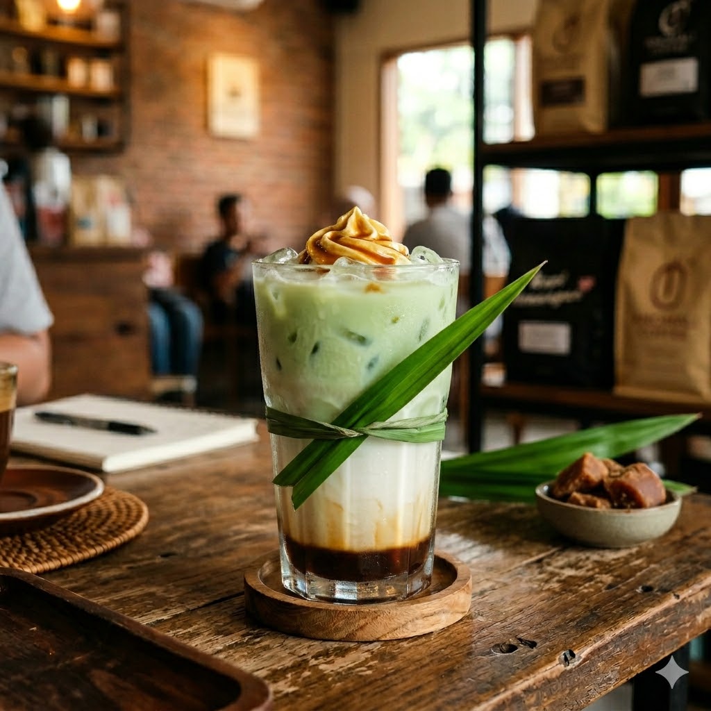 Pandan Aren Milk dengan rasa pandan dan gula aren